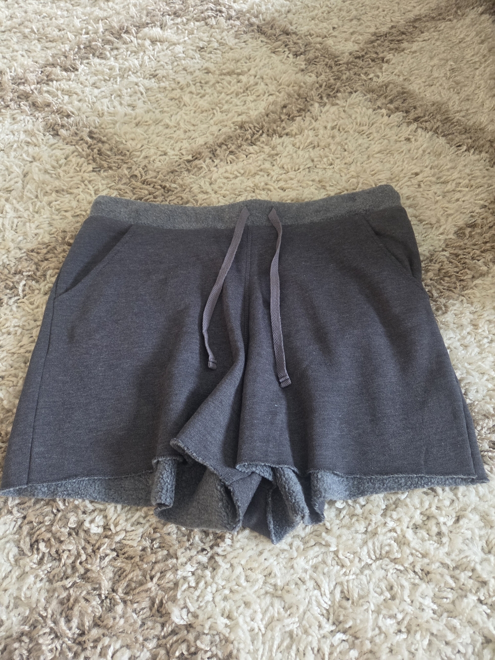 Free People Charcoal Gray Drawstring Lounge Shorts